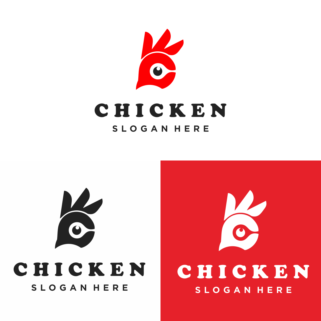 Chicken head logo vector Minimalist logo concept - only 9$ preview image.