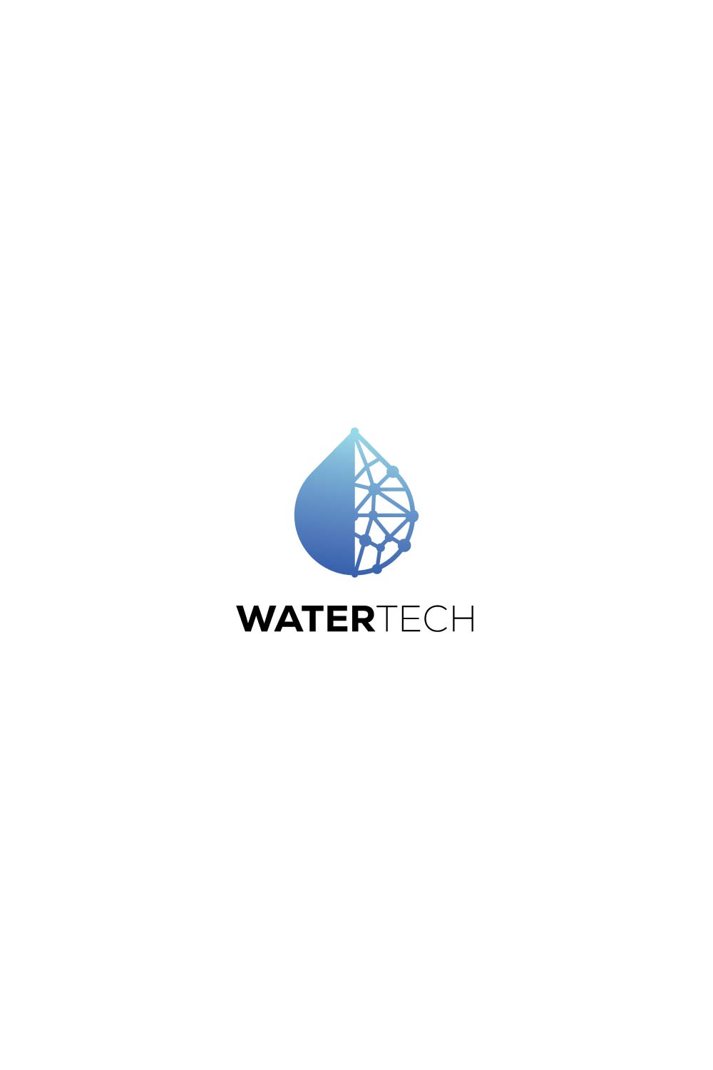 Professional Water Drop Technology Logo design pinterest preview image.