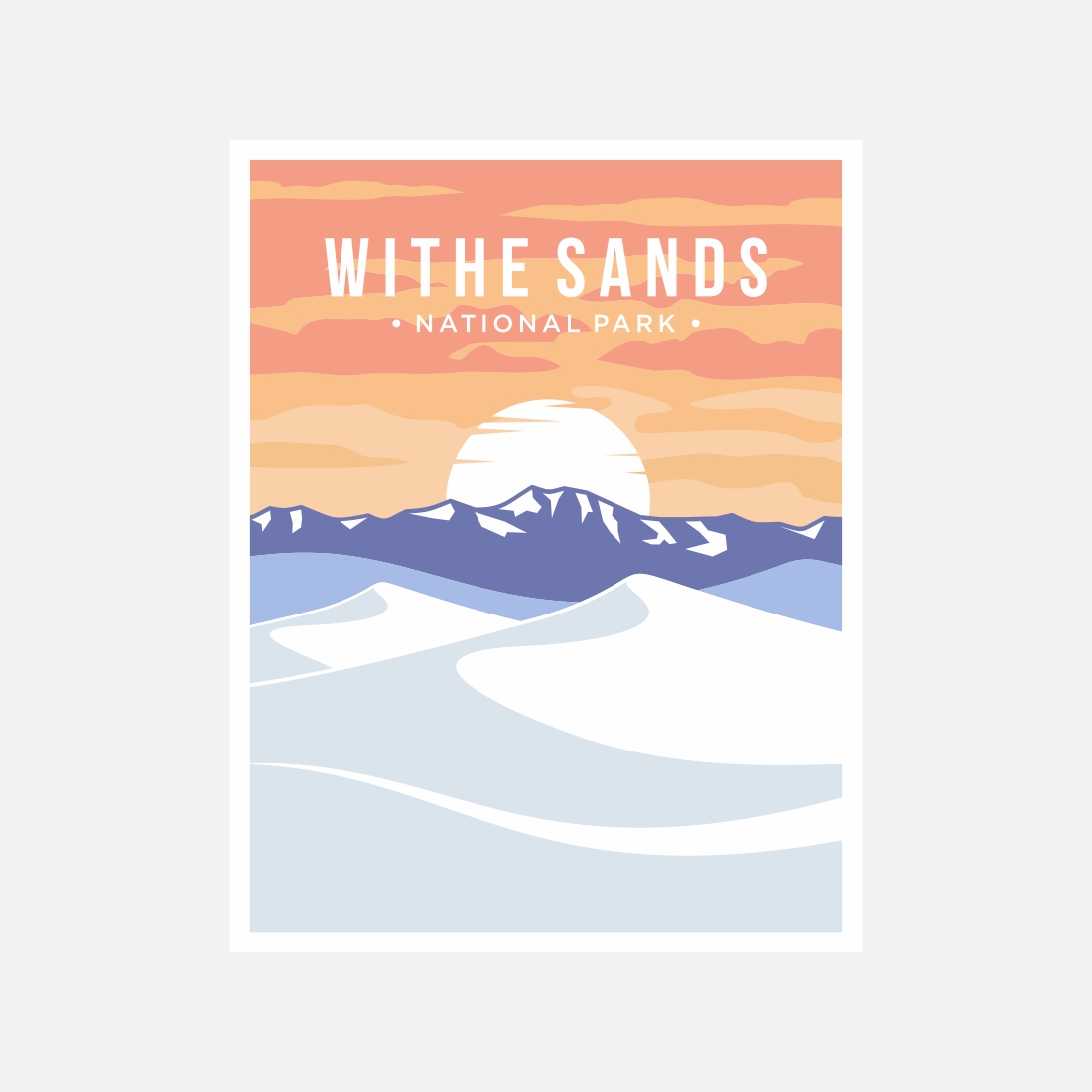 White Sand National Park poster vector illustration design – Only $8 cover image.
