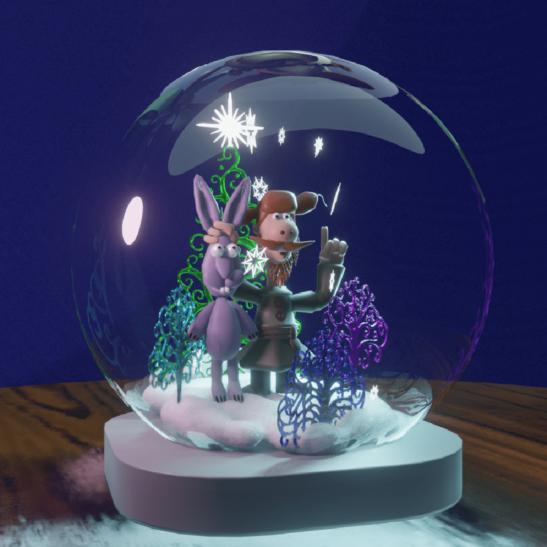 Crystal Christmas Ball with "Last Year's Snow" Character Design preview image.