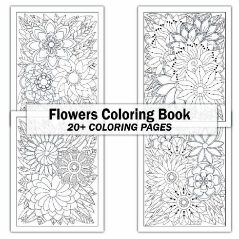 Hand Drawn Flowers Coloring Book cover image.