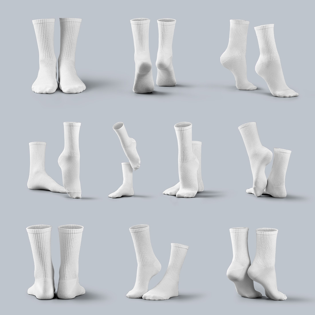 10 Mockups High Socks in the 3D Style preview image.