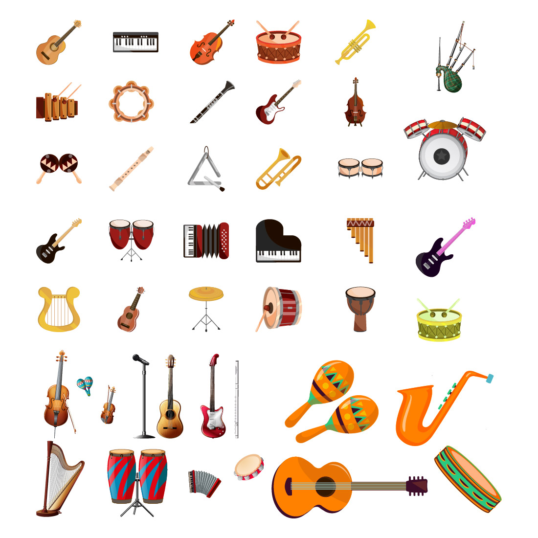 40+ music icons set in simple style for any design vector template design for business cover image.