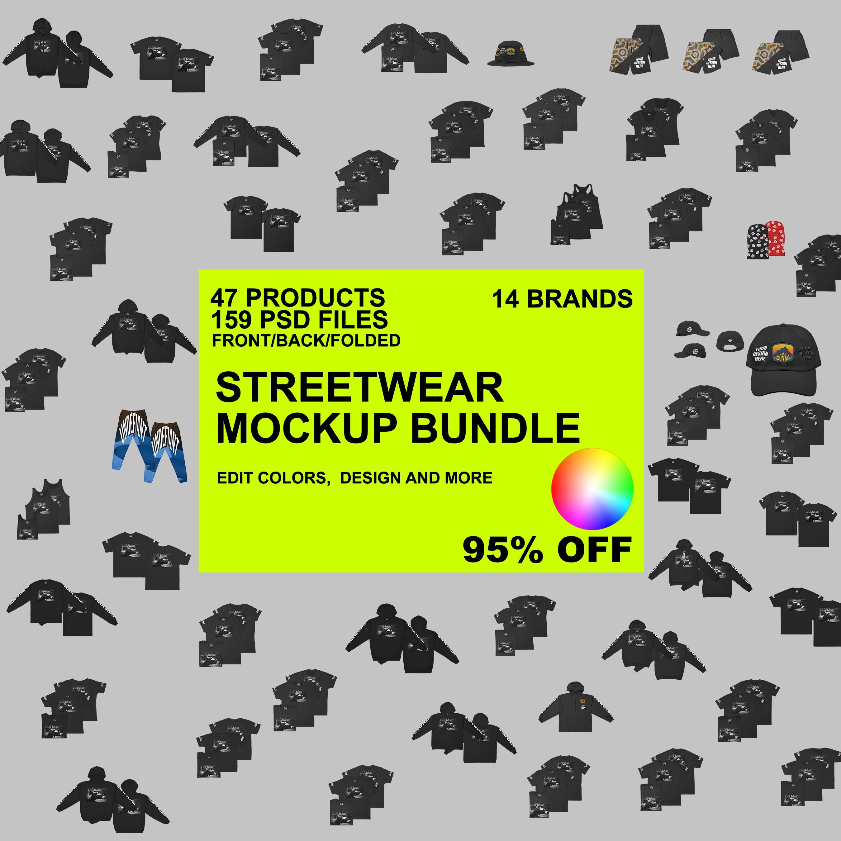 Streetwear Mockup Bundle Templates cover image.