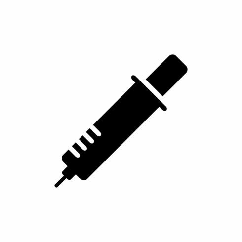 Medical Syringe Injection Logo design Concept, Vector illustration cover image.