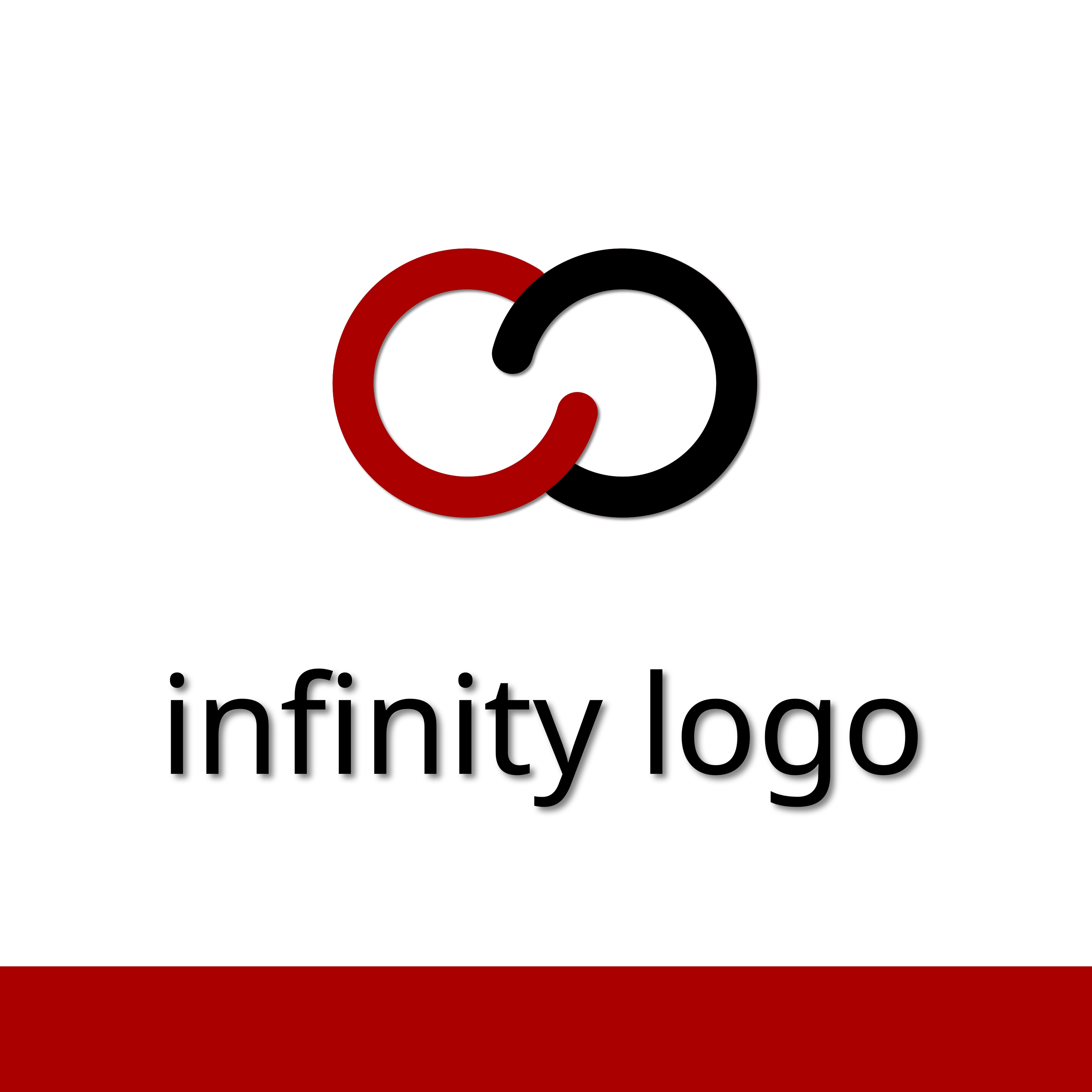 4 infinity logo minimalist logo red and black and white preview image.