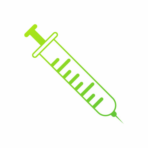 Medical Syringe Injection Logo design Concept, Vector illustration cover image.