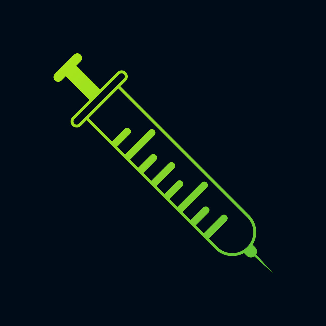 Medical Syringe Injection Logo design Concept, Vector illustration preview image.