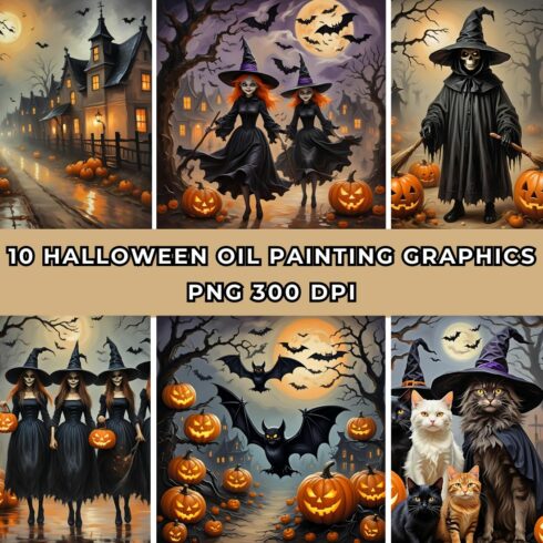 Halloween Oil Painting Graphics cover image.