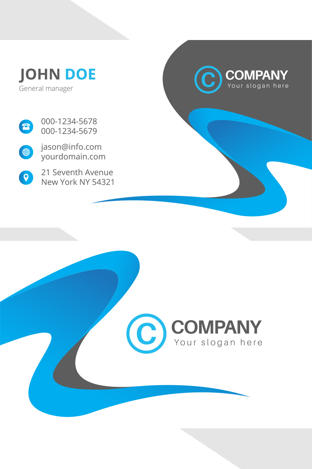 Modern Unique Business Card Design pinterest preview image.