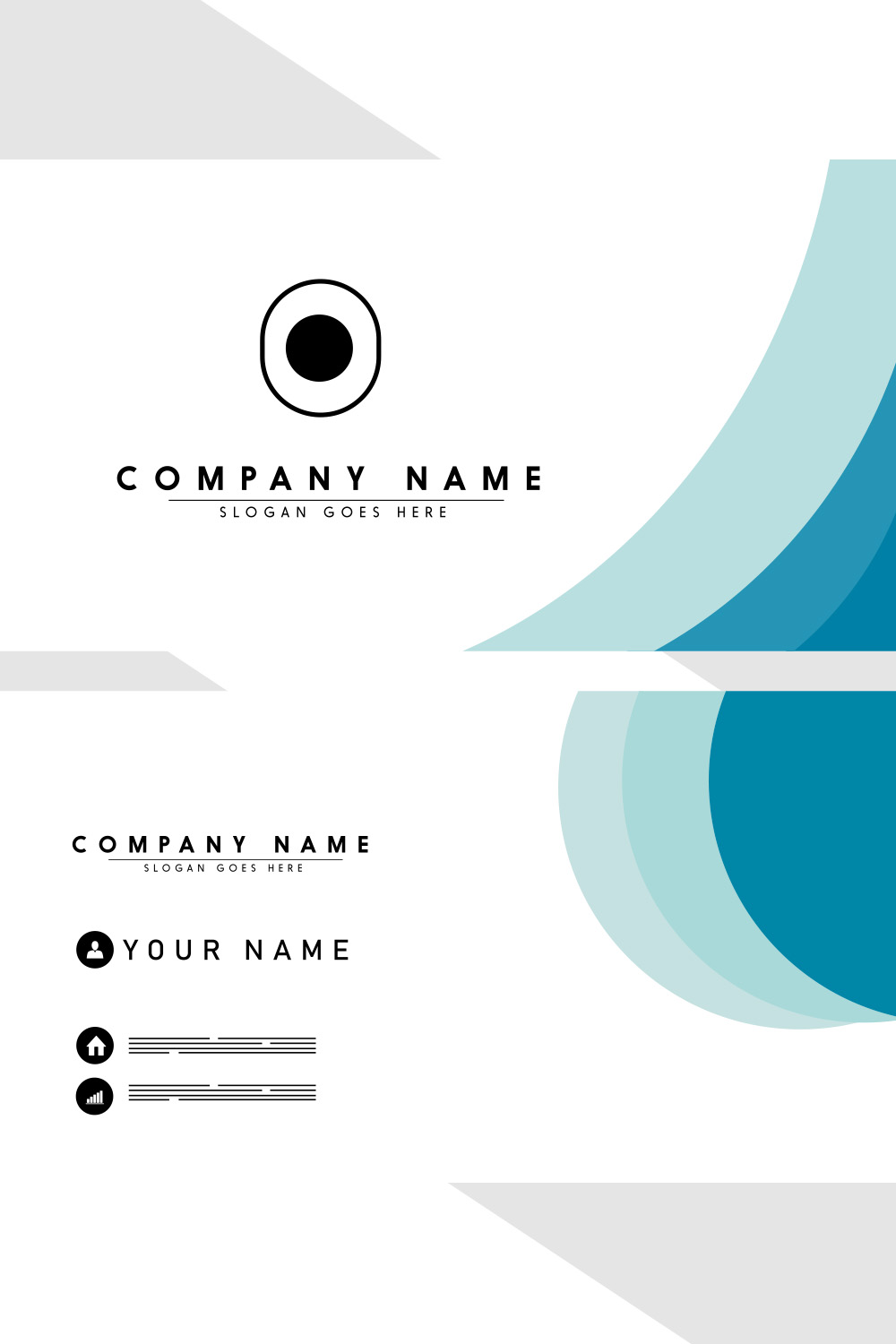 Modern Unique Business Card Design pinterest preview image.