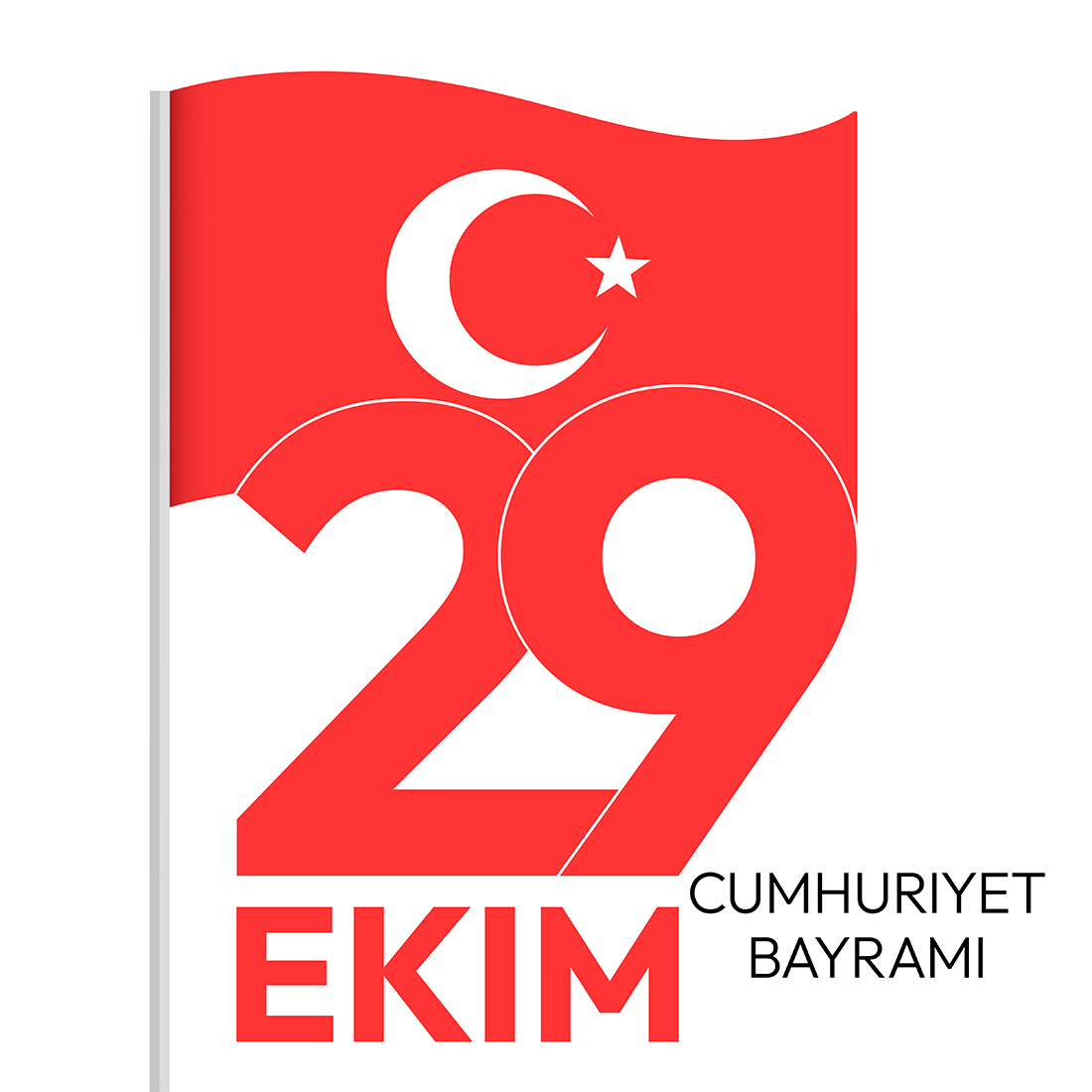 29 Ekim Turkish Republic Day Design preview image.