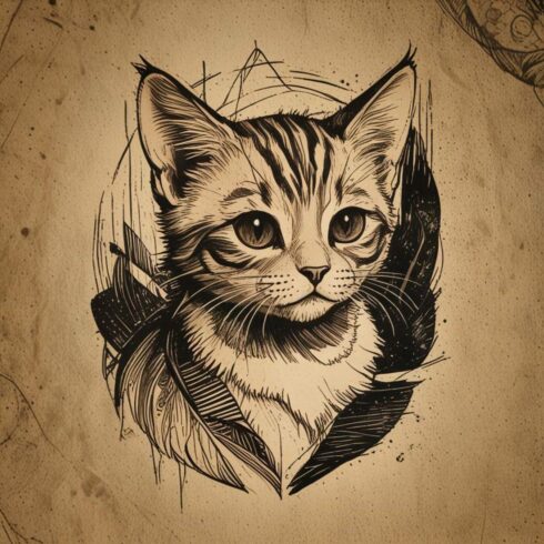 Tattoo Set #8 SCETCHES – Cats 42 sketches cover image.