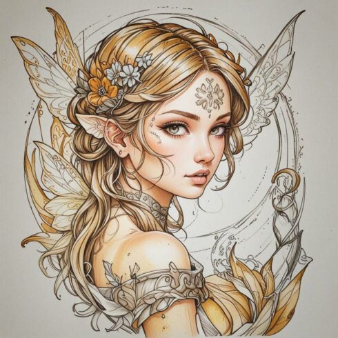 Tattoo Set #11 SCETCHES – Girl, Fairies 42 scetches cover image.