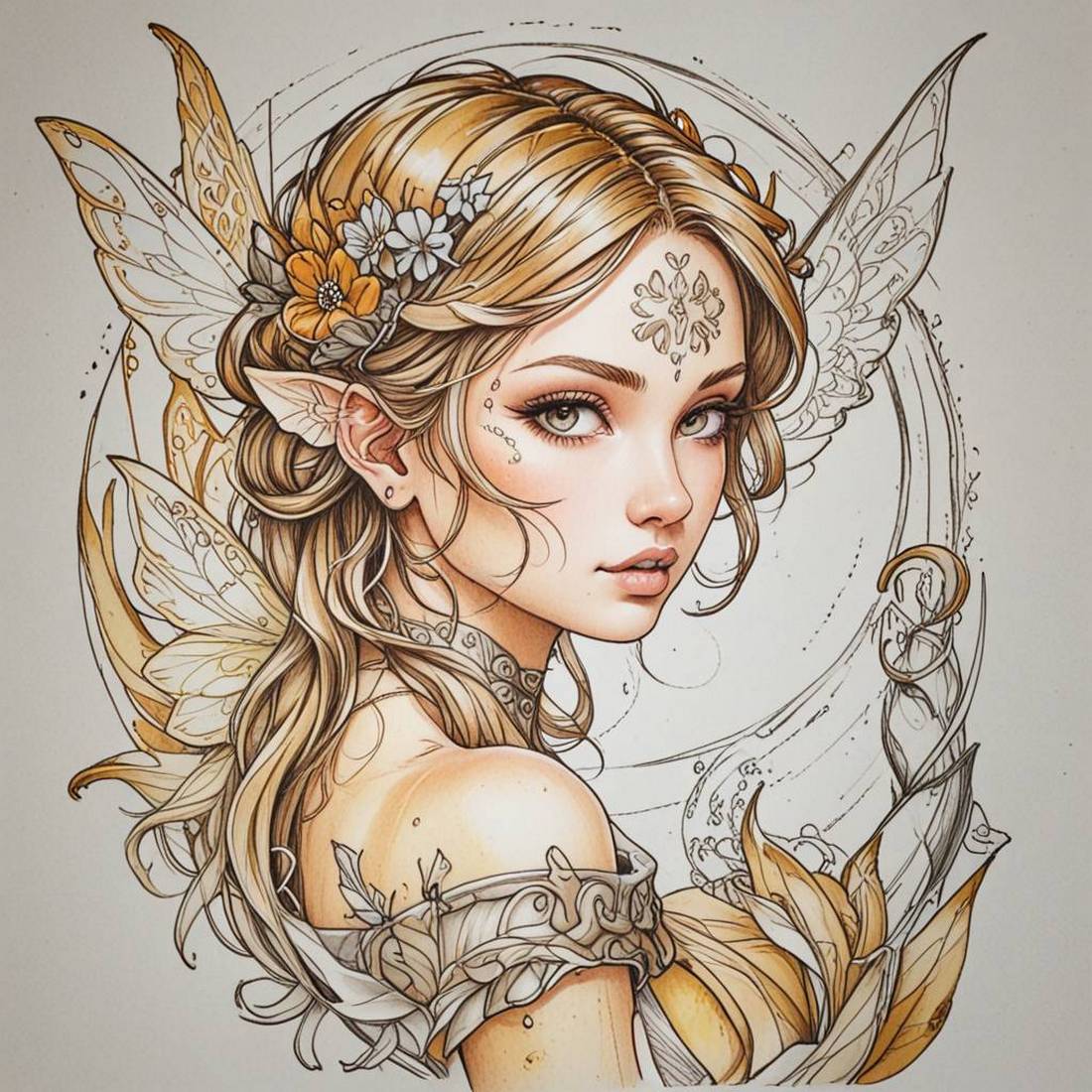 Tattoo Set #11 SCETCHES – Girl, Fairies 42 scetches cover image.