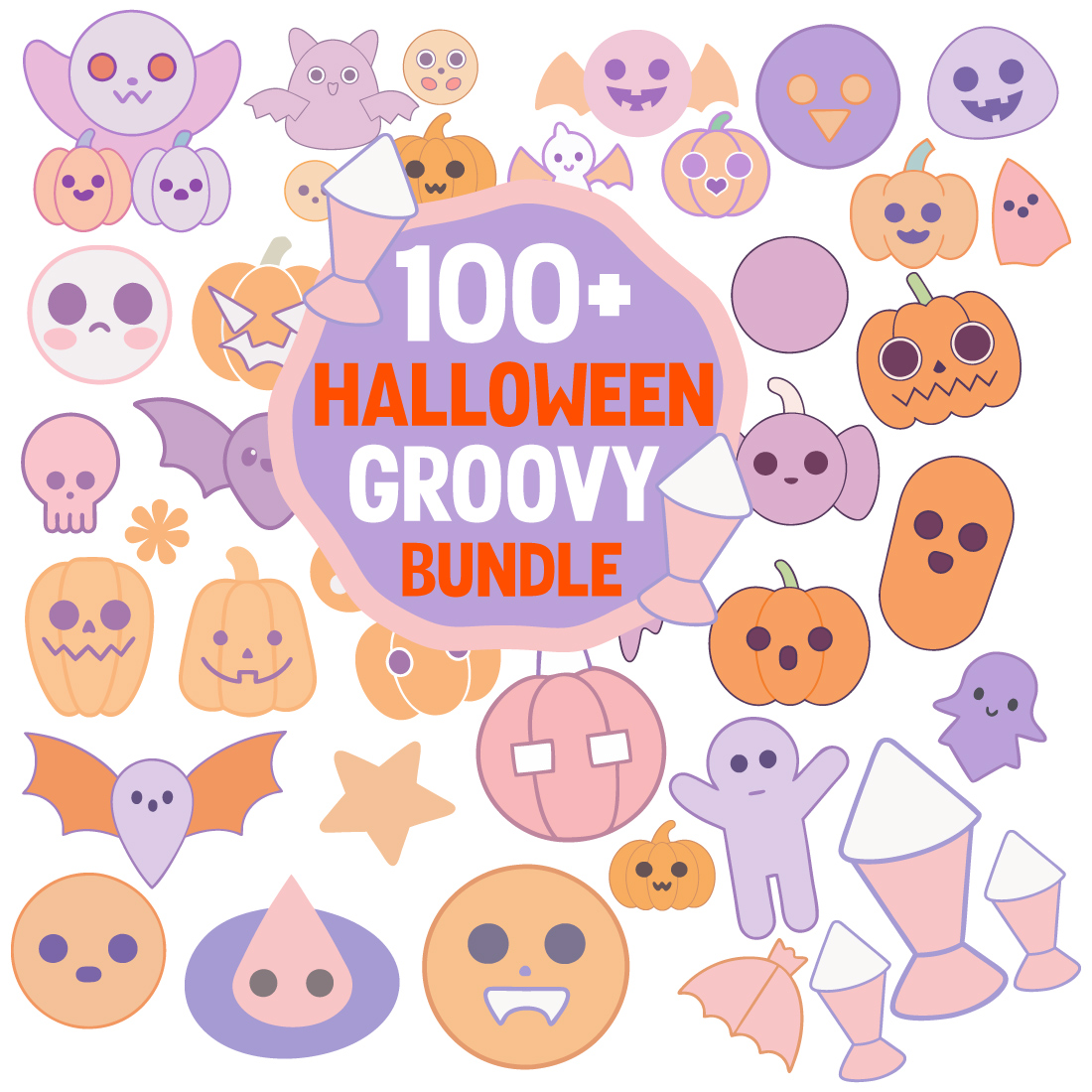 100+ Happy Halloween Mega Bundle Offer Halloween Vector Pack Halloween Tshirt and Bulk Offer Halloween Bundle cover image.