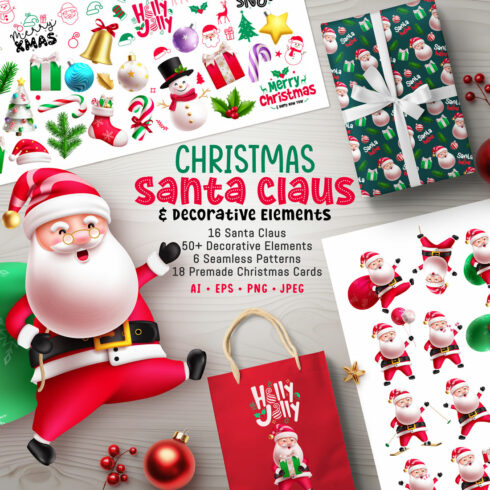 Cute Christmas Santa Claus Bundle cover image.