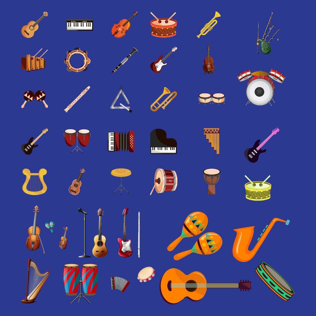 40+ music icons set in simple style for any design vector template design for business preview image.