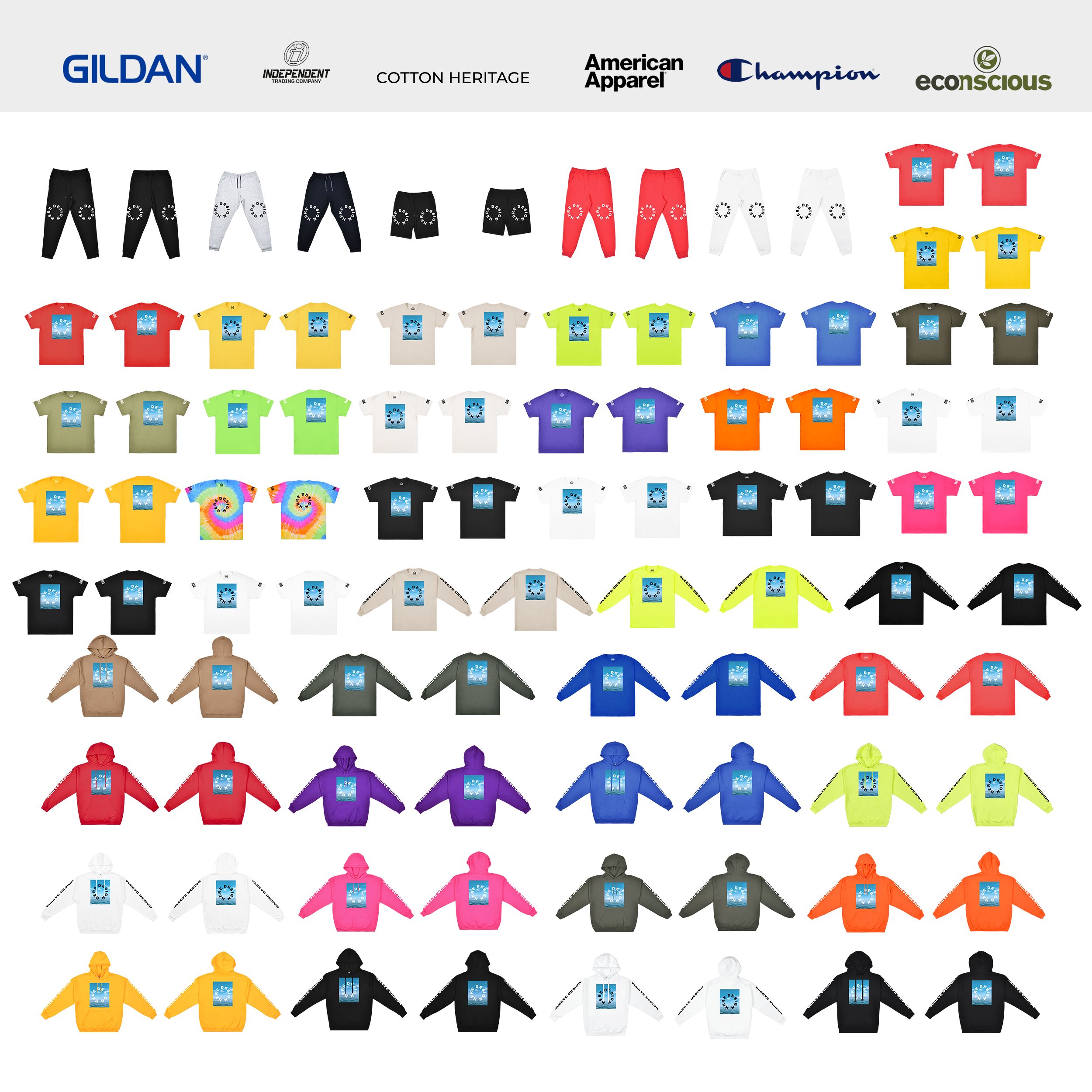 Clothing Mockup Bundle: Color Blanks preview image.