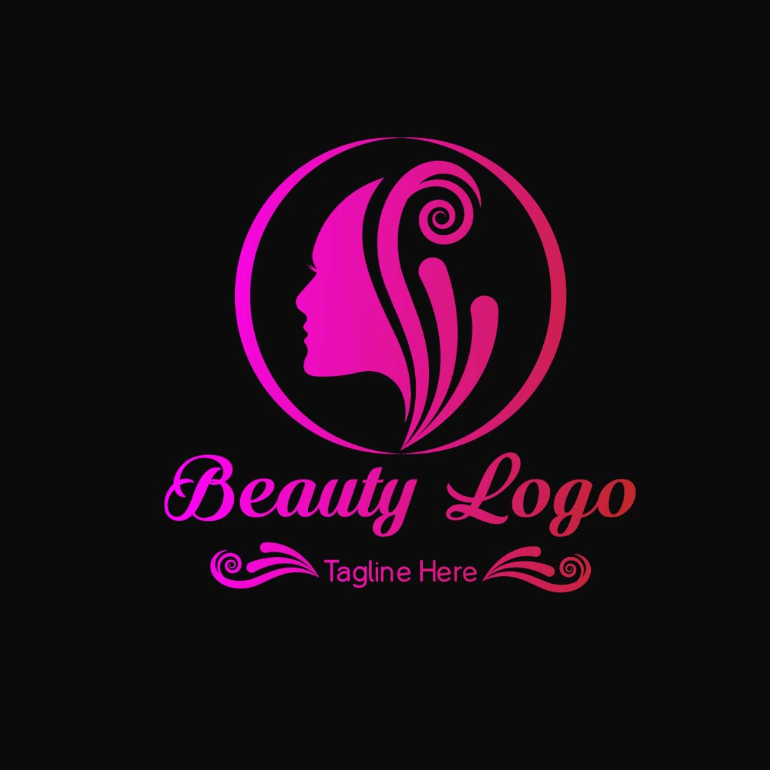 Beauty Logo Design | 100% Editable Illustrator Template preview image.