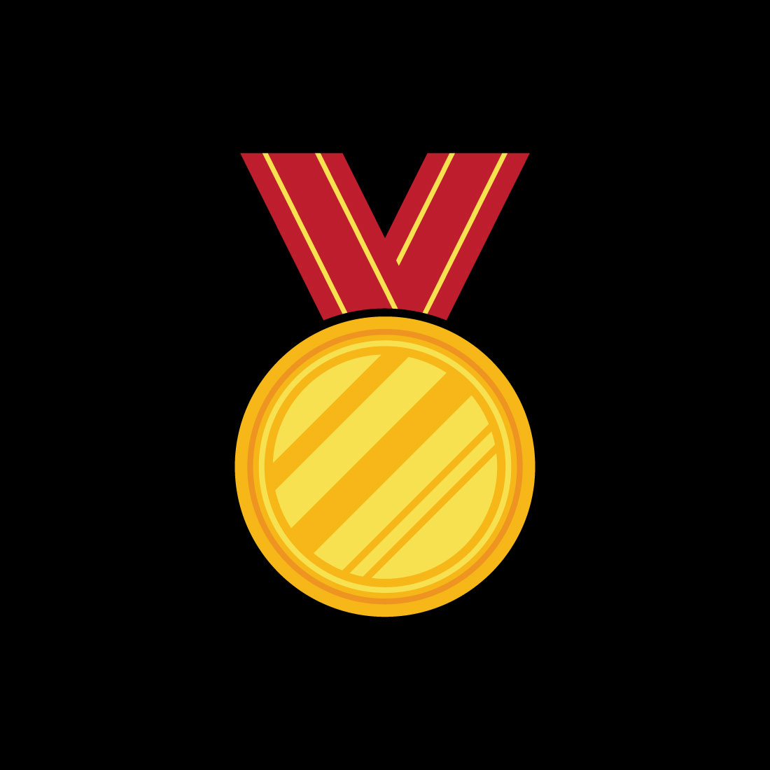 Ribbon Medal icon logo design Award logo, Vector design template preview image.