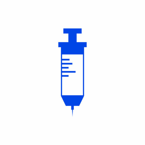 Medical Syringe Injection Logo design Concept, Vector illustration cover image.