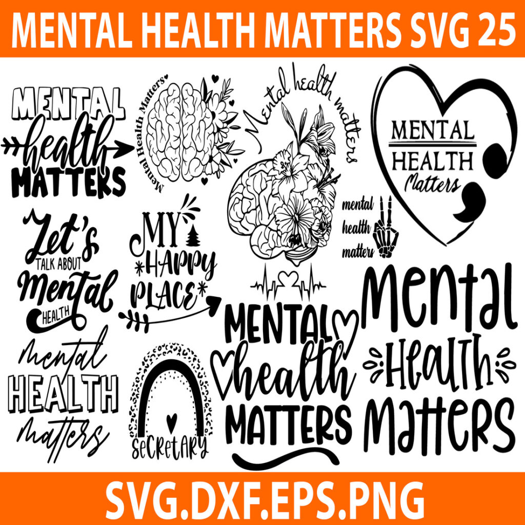 Mental Health Svg Bundle, Inspirational Svg, Positive Affirmations Svg ...