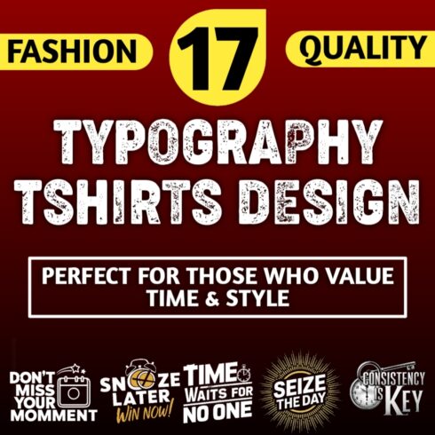 Typography tshirts design, time inspired cover image.