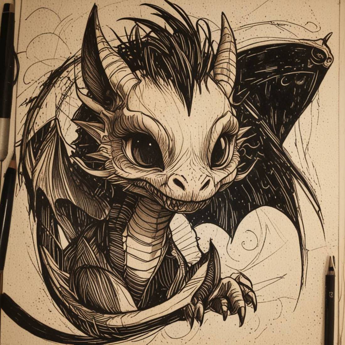 Tattoo Set #7 SCETCHES – Dragons preview image.
