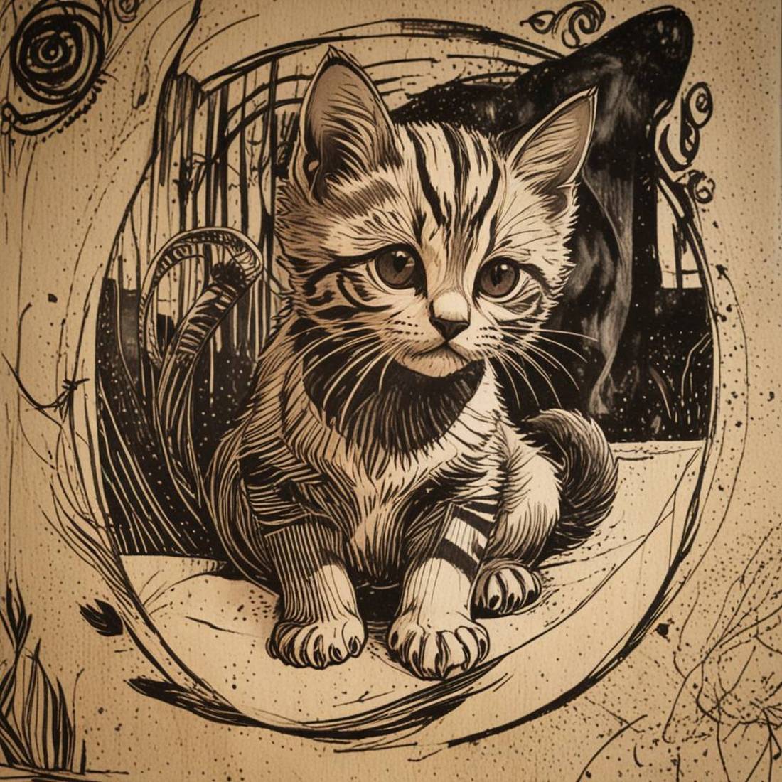Tattoo Set #8 SCETCHES – Cats 42 sketches preview image.