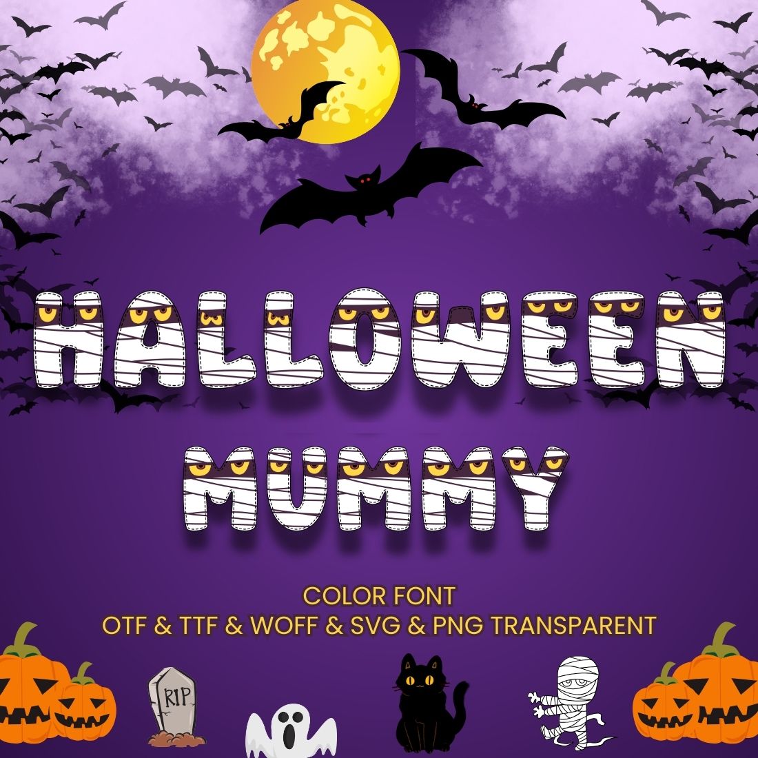 Halloween Mummy Font cover image.