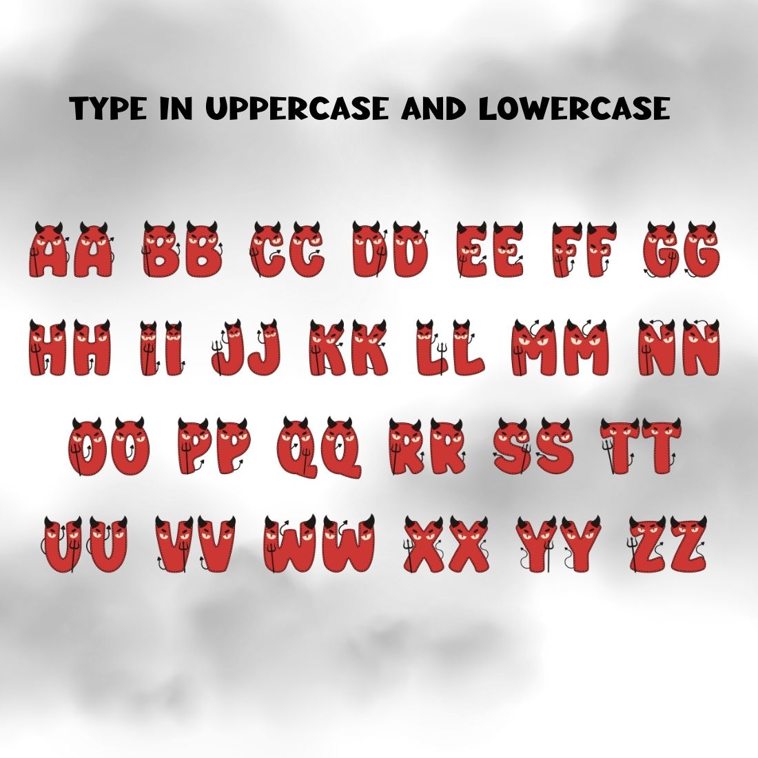 Halloween Devil Font preview image.