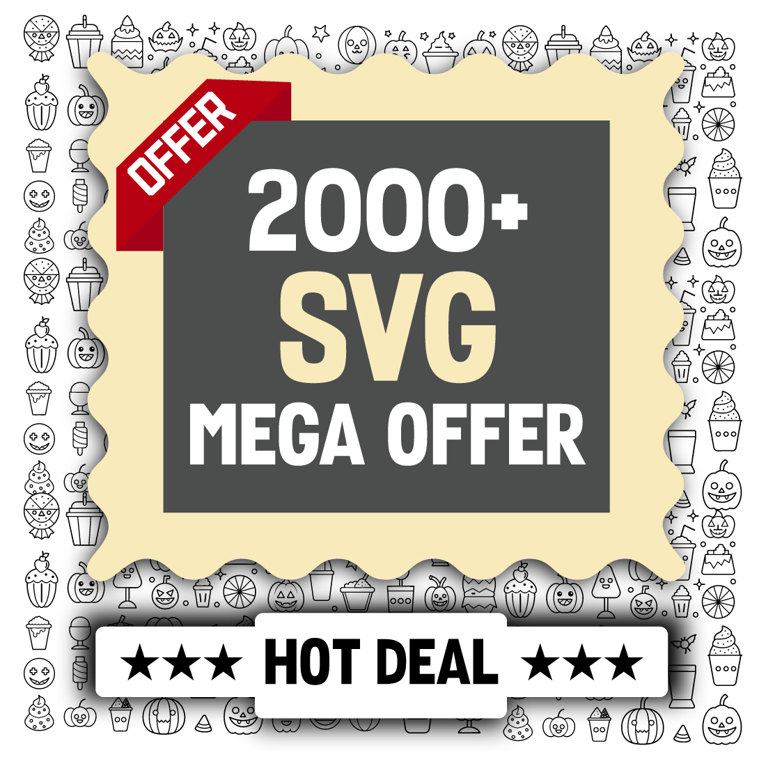 2000+ Happy Halloween SVG Mega Bundle Offer Halloween Vector Pack Halloween Tshirt and Bulk Offer Halloween Bundle cover image.