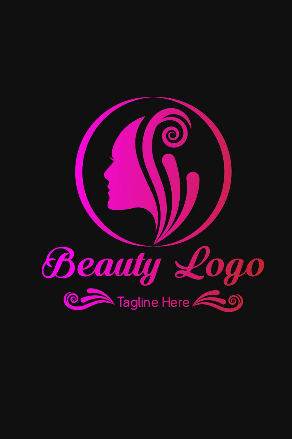 Beauty Logo Design | 100% Editable Illustrator Template pinterest preview image.