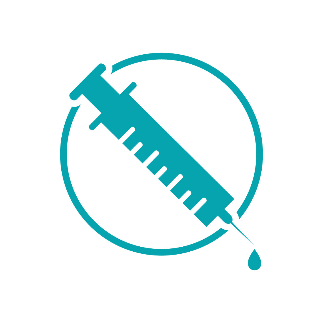 Medical Syringe Injection Logo design Concept, Vector illustration cover image.