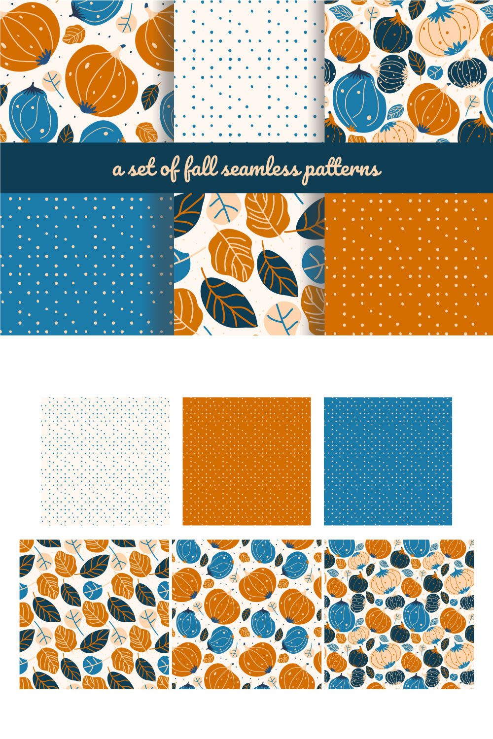 a set of autumn seamless patterns pinterest preview image.