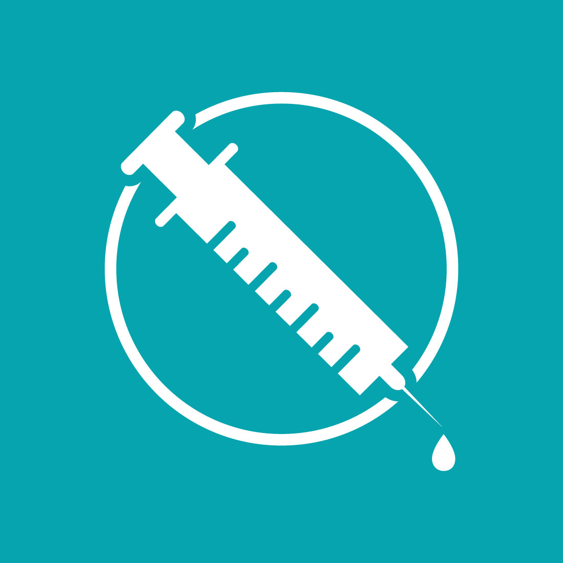 Medical Syringe Injection Logo design Concept, Vector illustration preview image.