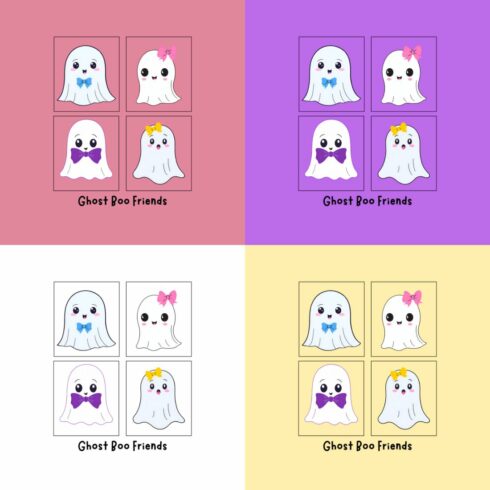 Ghost Boo Friends T-shirt graphic cover image.