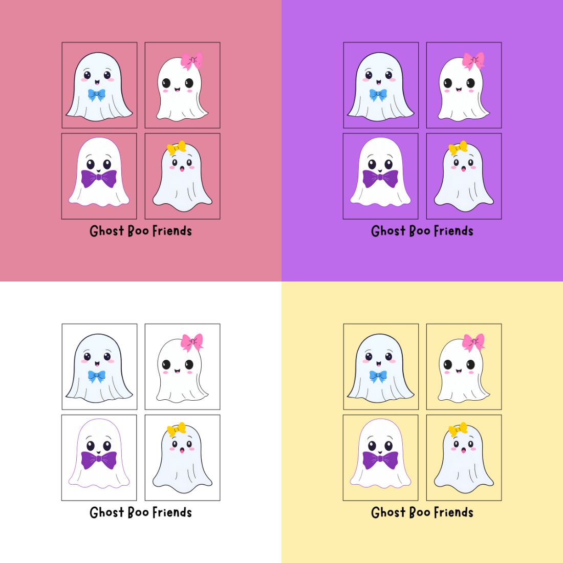 Ghost Boo Friends T-shirt graphic cover image.