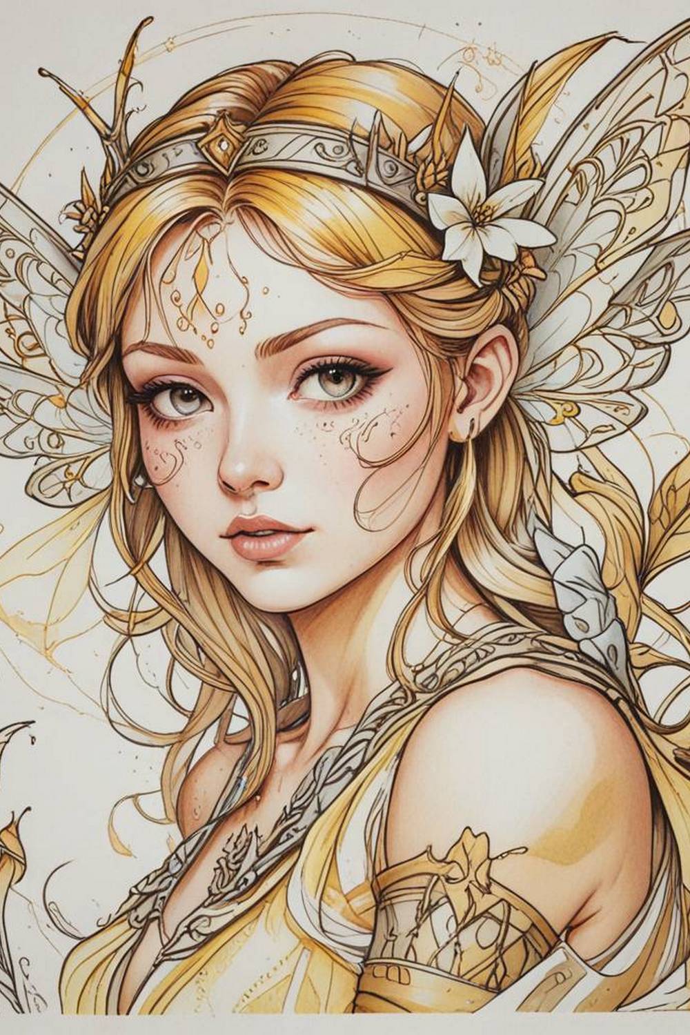 Tattoo Set #11 SCETCHES – Girl, Fairies 42 scetches pinterest preview image.