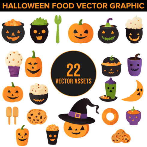 Halloween Food Vector Graphic Elements cover image.