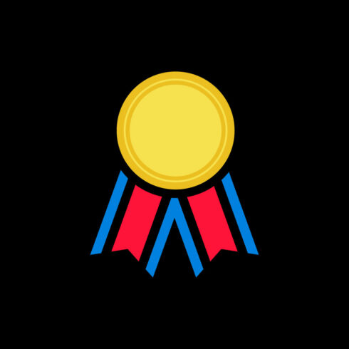 Ribbon Medal icon logo design Award logo, Vector design template cover image.