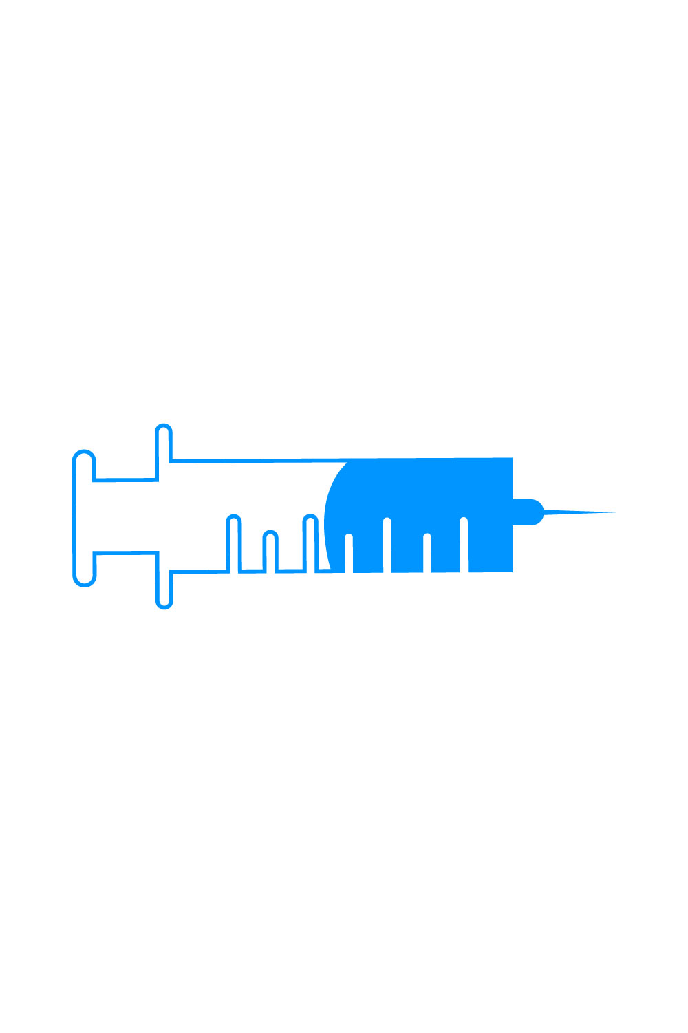 Medical Syringe Injection Logo design Concept, Vector illustration pinterest preview image.