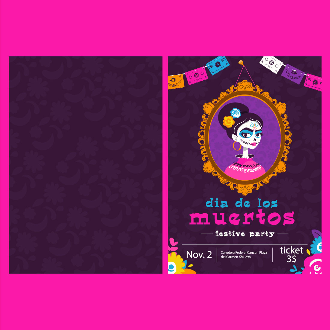 Invitation to the Day of the Dead Party Graphic preview image.