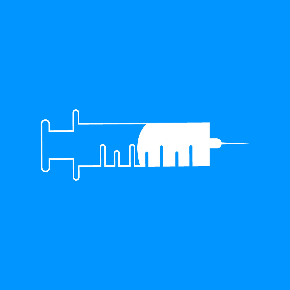 Medical Syringe Injection Logo design Concept, Vector illustration preview image.