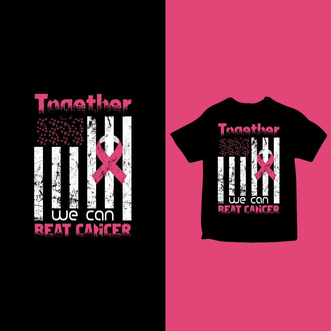 cancer awareness t-shirt design preview image.