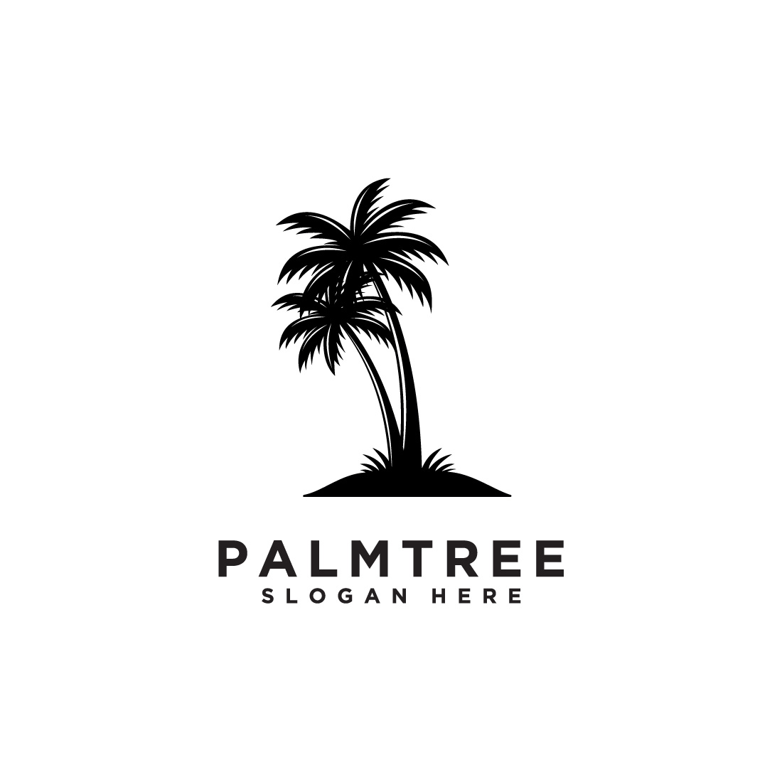 palm tree logo vector design template preview image.