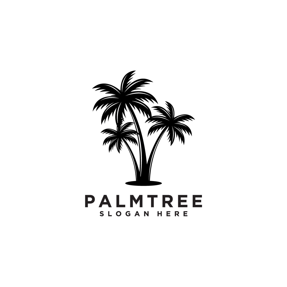 palm tree logo vector design template preview image.