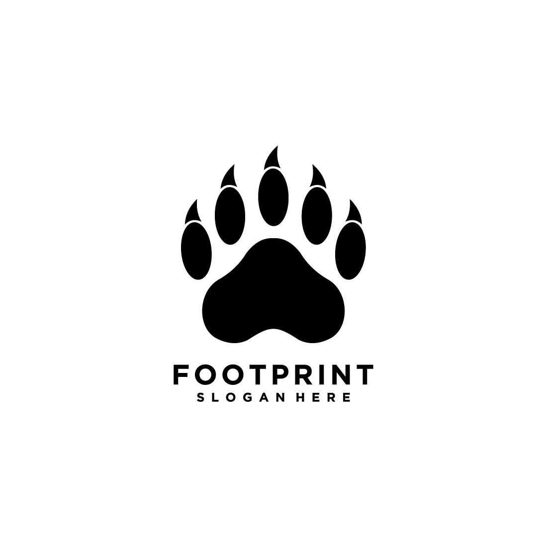 bear footprint silhouette design vector preview image.