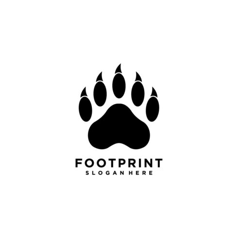 bear footprint silhouette design vector cover image.